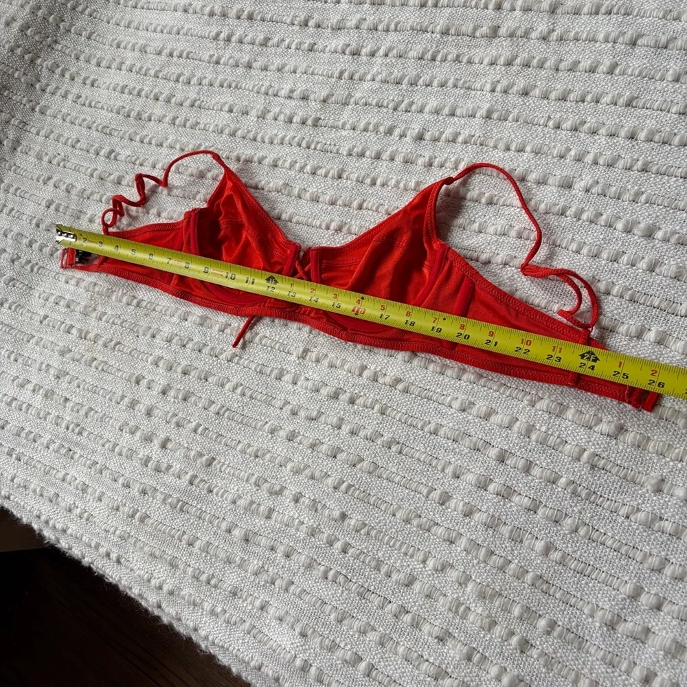 Triangl Bikini Red Balconette Swim Top Size Small